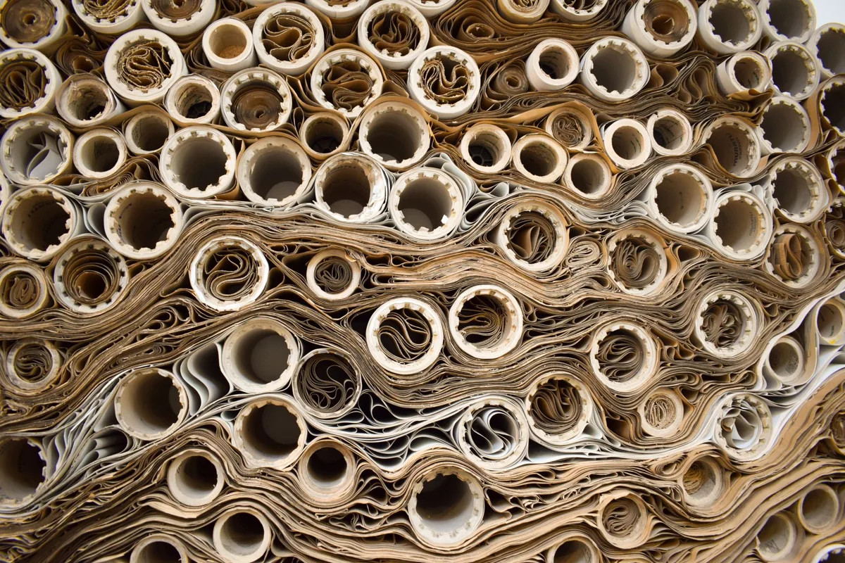 Bobine de papier industriel prête à être déroulée